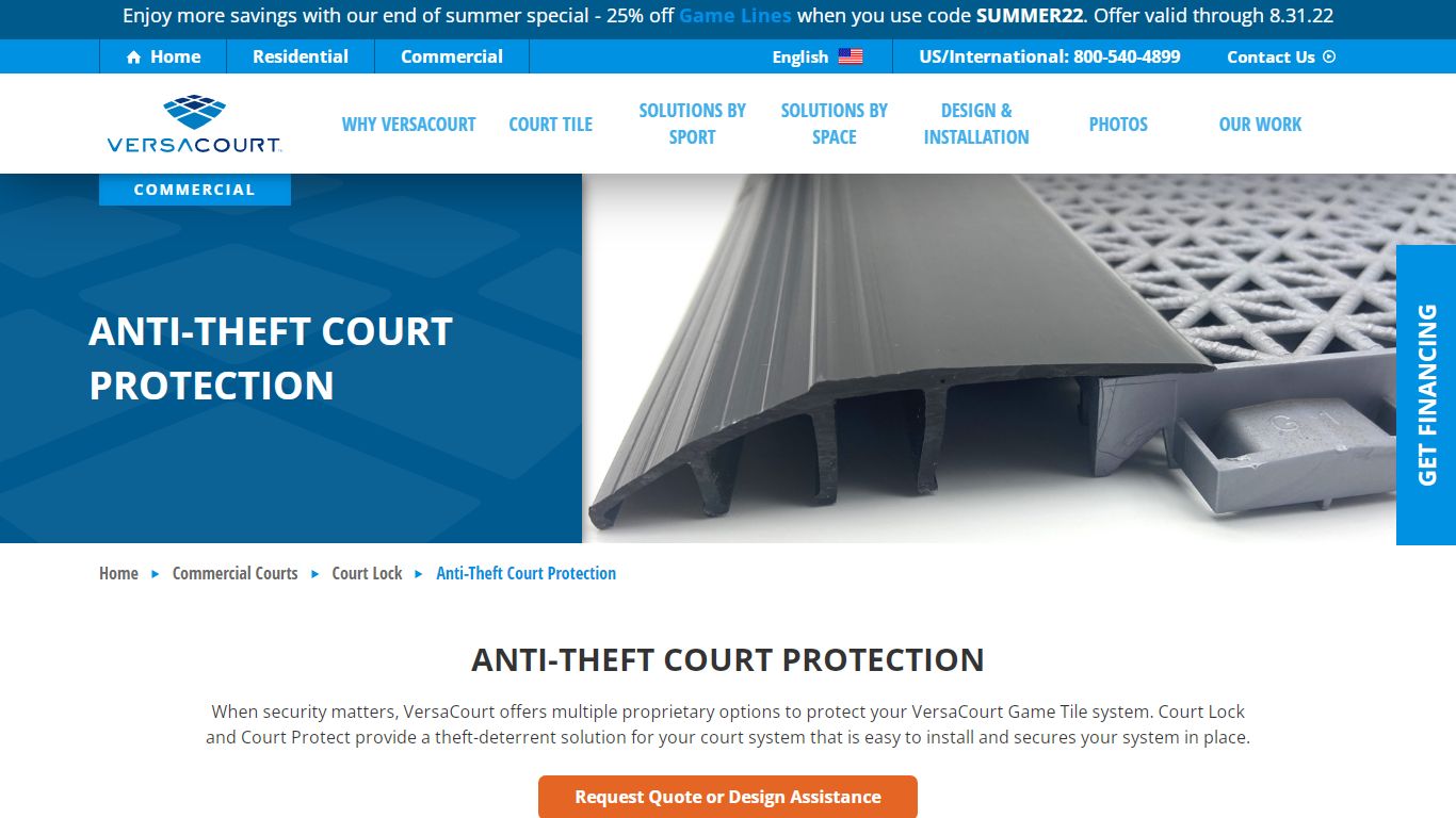 Anti-Theft Court Protection - VersaCourt